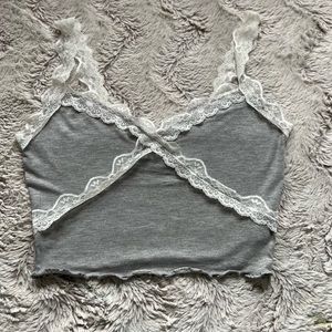 Laced grey tank